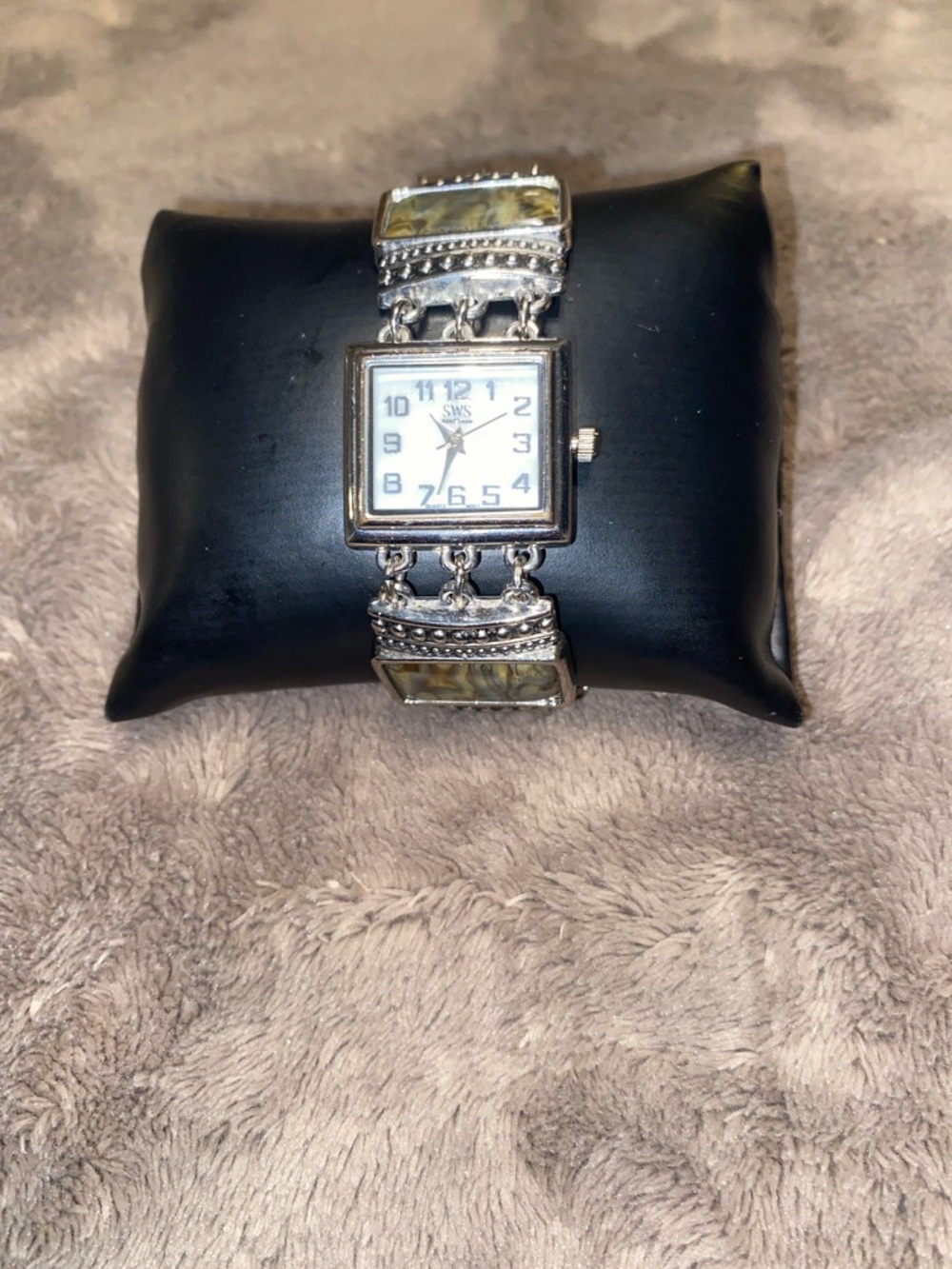 SWS Silver-Tone Women's Square Dial Bracelet Watch That Works